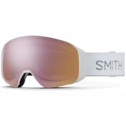 Masque De Ski Smith Unisex 4D Chromapop Everyday Rose Gold Mirror White Chunky Knit 22