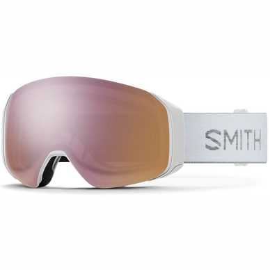 Masque De Ski Smith Unisex 4D Chromapop Everyday Rose Gold Mirror White Chunky Knit 22
