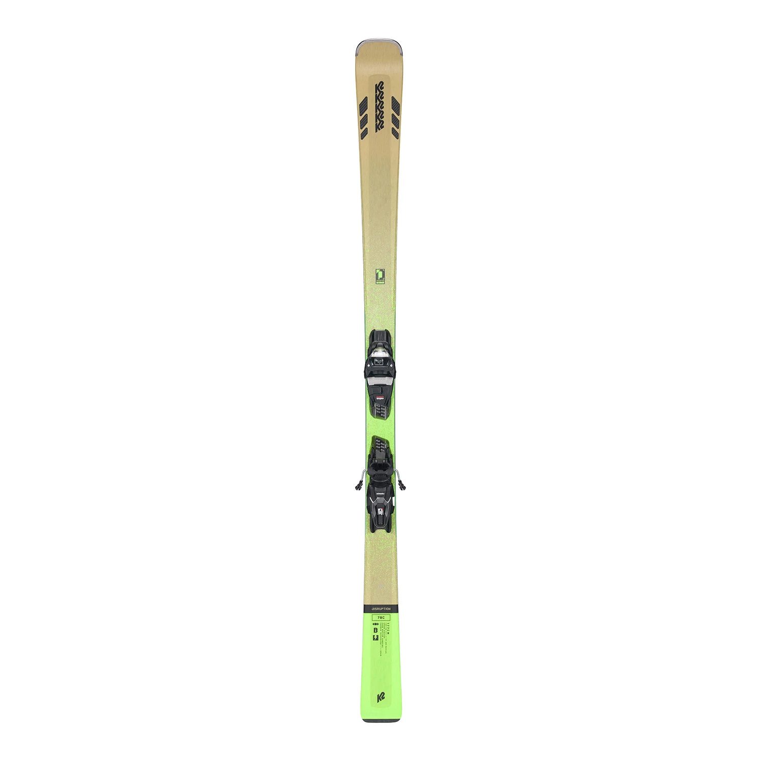 Pack Ski K2 Disruption 78c Vert + Fixations M3 11 Compact Quikclik Homme