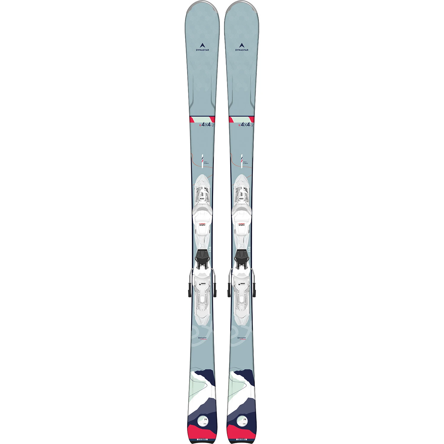 Pack Ski Dynastar E 4x4 2 + Fixations Xp10 Bleu Femme