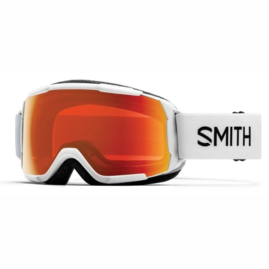 Masque De Ski Smith Grom Junior White / ChromaPop Everyday Red Mirror