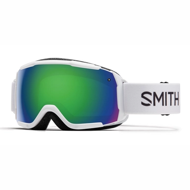 Masque De Ski Smith Grom Junior White / Green Sol-X Mirror